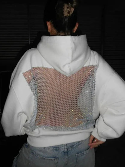 VIRAL CRYSTAL MESH HOODIE