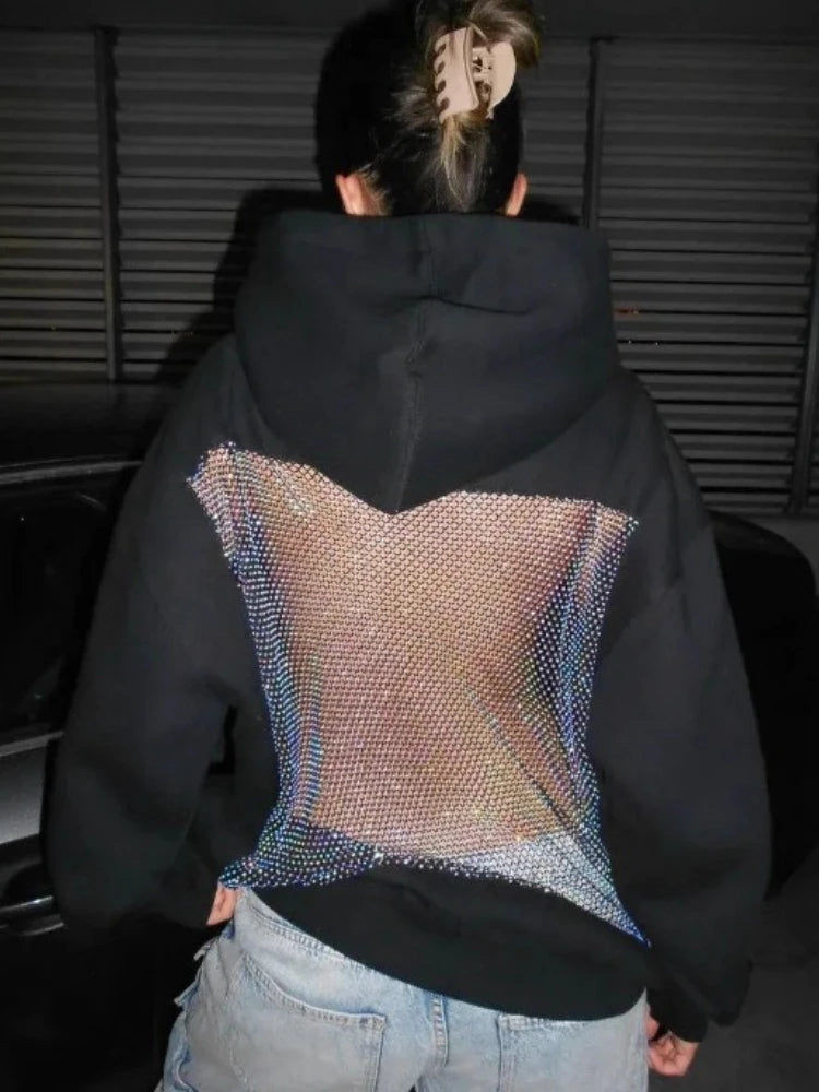 VIRAL CRYSTAL MESH HOODIE